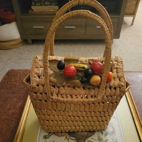 Vintage 70s Wicker Basket Style Purse - Picture 4 of 7